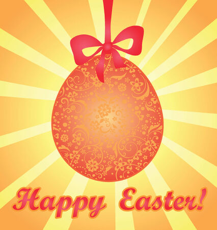 Easter card with decorative eggのイラスト素材