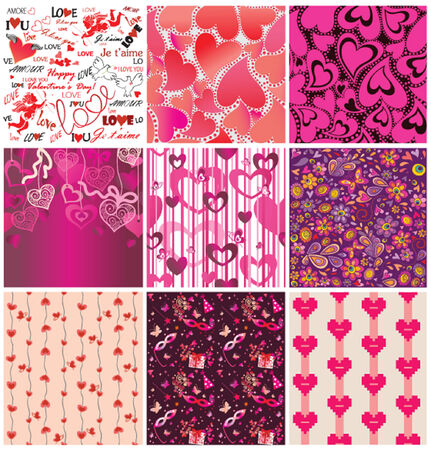 Set of valentines wallpaperのイラスト素材
