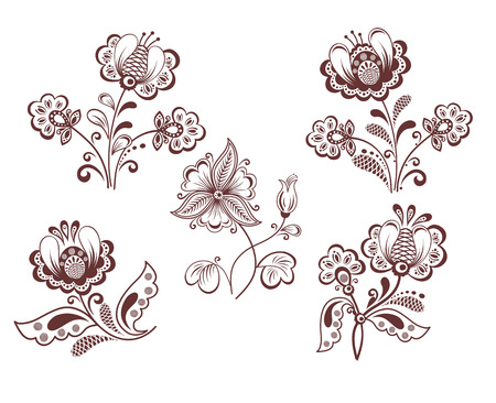 Retro flowersのイラスト素材