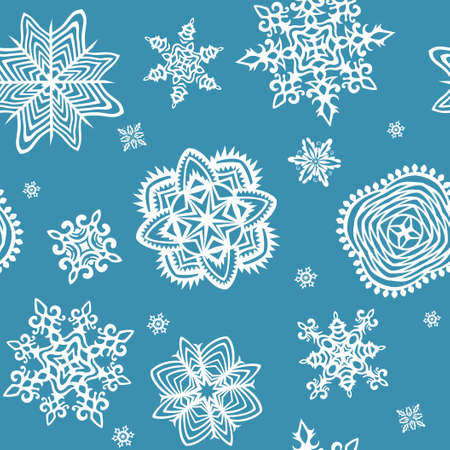 Wallpaper with paper snowflakesのイラスト素材