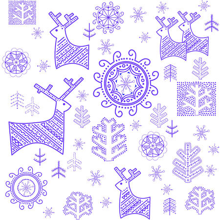 Wallpaper with stylized winter blue printのイラスト素材