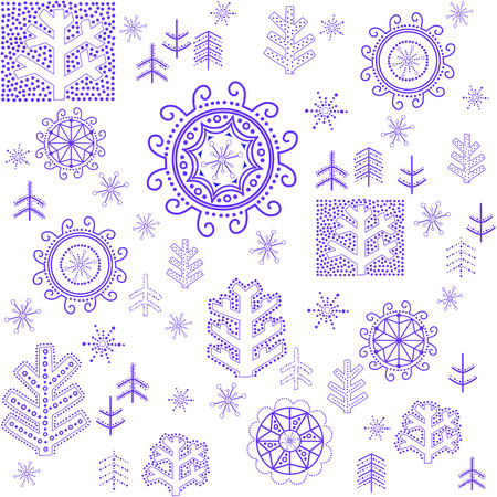 Winter wallpaper with stylized snowflakeのイラスト素材