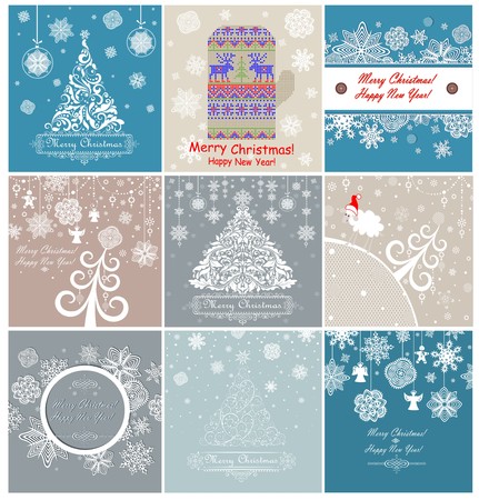 Christmas retro greeting cardsのイラスト素材