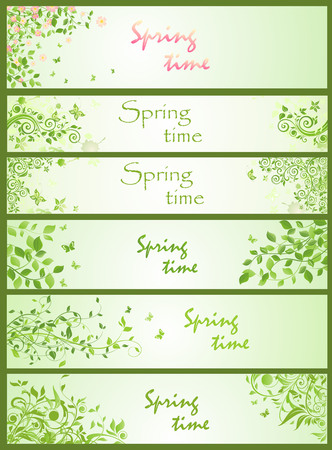 Spring horizontal bannersのイラスト素材