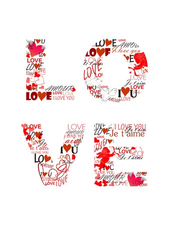 Love. Print for Valentines dayのイラスト素材