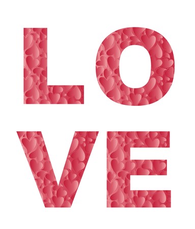 Love. Print with heartsのイラスト素材
