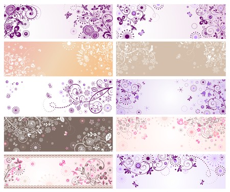 Horizontal banners for wedding designのイラスト素材