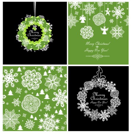 Paper childish decoration for winter holidayのイラスト素材