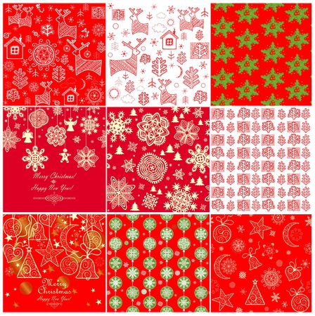 Collection of red winter wallpapersのイラスト素材