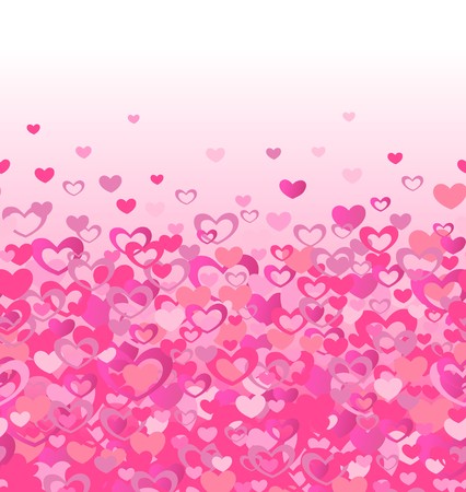 Valentines background with abstract pink heartsのイラスト素材