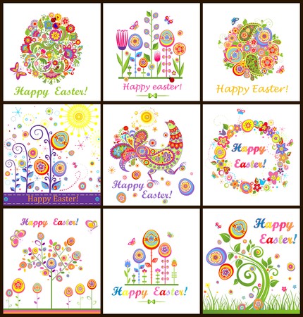 Funny Easter cardsのイラスト素材