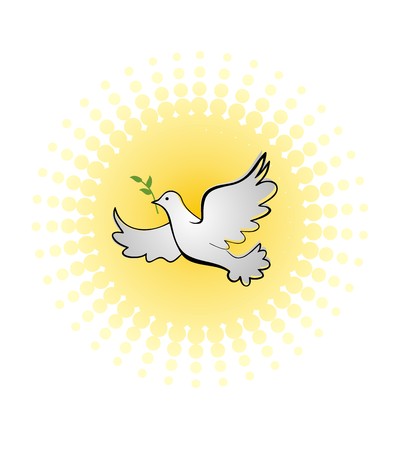Dove with olive branchのイラスト素材