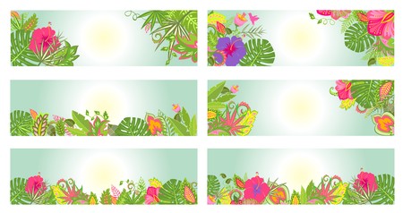 Tropical bannersのイラスト素材