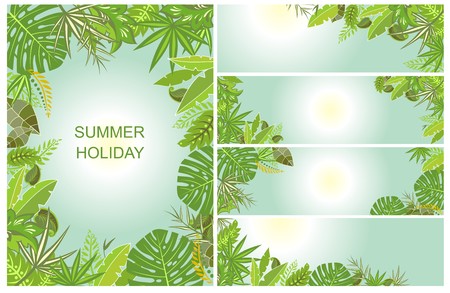 Green tropical backgroundsのイラスト素材
