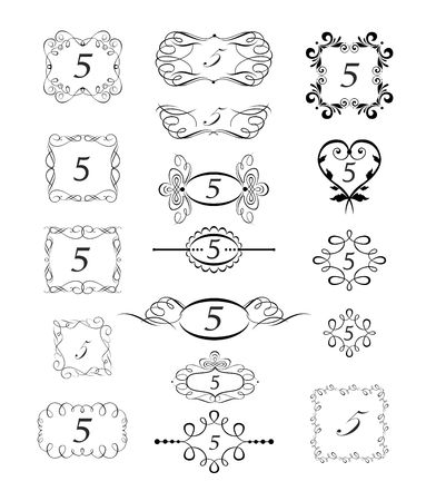 Vintage dividers, frames and page rulersのイラスト素材