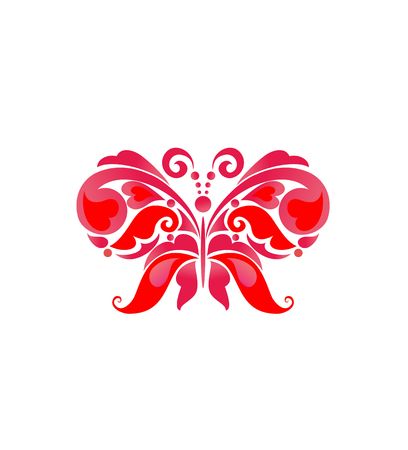Decorative red butterflyのイラスト素材