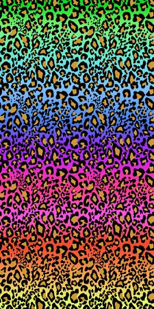 Fashionable colorful seamless background with leopard print. Fashion design for textile, wallpaper, t-shirt, bag, poster, scrapbookのイラスト素材