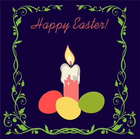 Easter greeting card with candleのイラスト素材