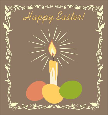 Pastel retro Easter greeting cardのイラスト素材