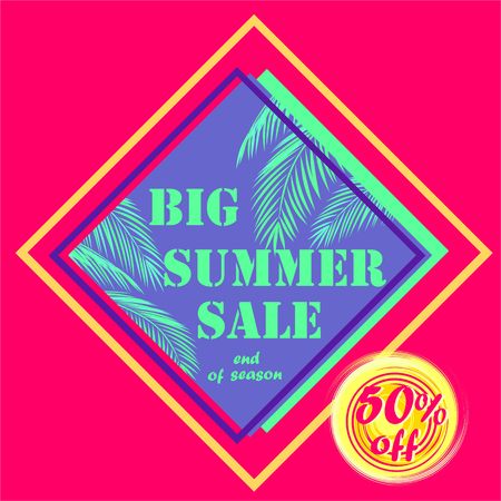 Mint color palm leavesのイラスト素材