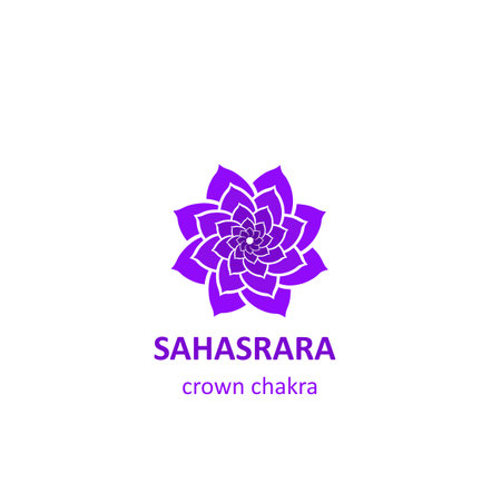 Seventh crown chakra Sahasrara isolated on the white backgroundのイラスト素材