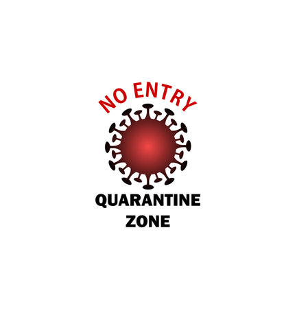 Covid-19 biohazard warning sign. Stay away from the danger zone. no entry. stop coronavirusのイラスト素材