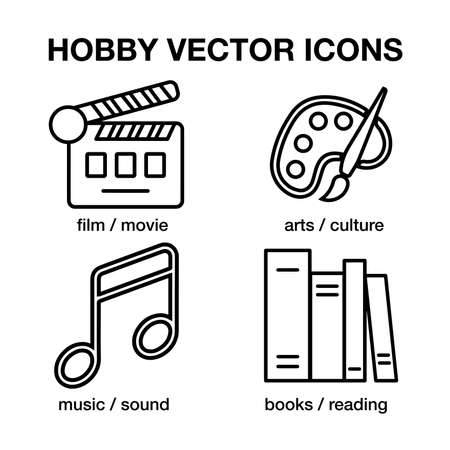 Hobby vector icons on whiteのイラスト素材