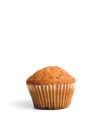 A single muffin over white background.の写真素材