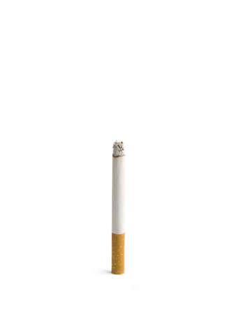 A single isolated cigarette burning up.の写真素材