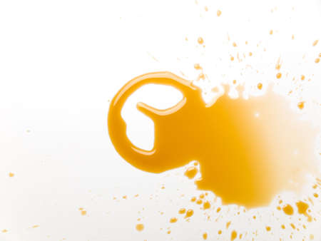 A coffee stain left by a cup. Isolated on white.の写真素材