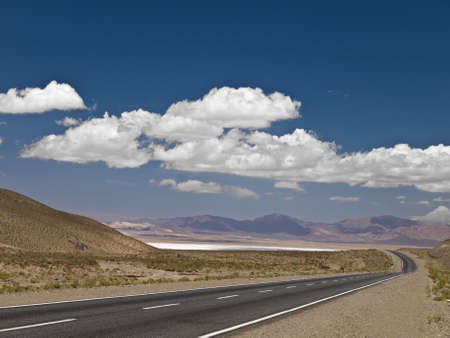 A long road across the desert.の写真素材