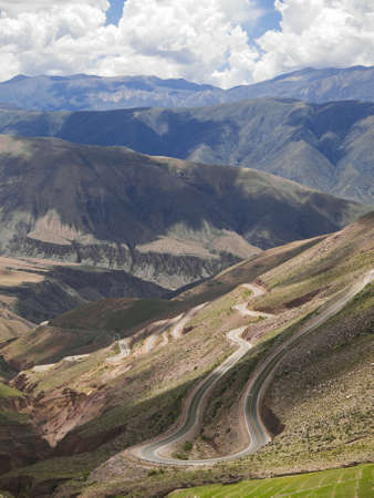 Winding road in a remote mountain place.の写真素材
