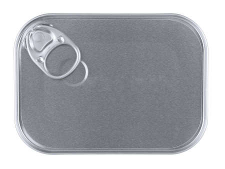 Top view of a rectangular can isolated on white.