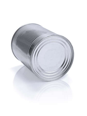 A single tin can isolated on white.の写真素材