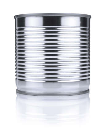 A single tin can isolated on white.