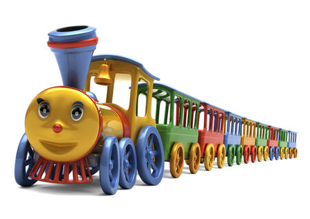 illustration of colorful locomotiveの写真素材