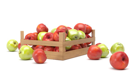 apples in a boxの写真素材