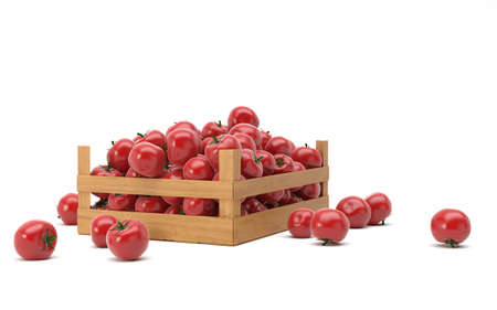 box with tomatoesの写真素材