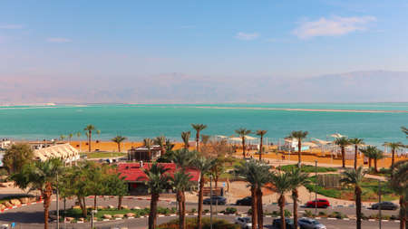 beautiful view of the dead sea from the hotelのeditorial素材