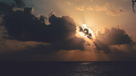 view of the magnificent sunset on the Mediterranean coastの写真素材