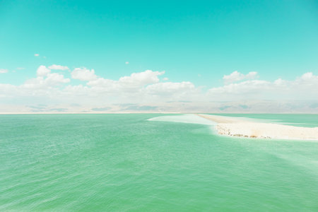 gorgeous horizon on the dead seaの写真素材