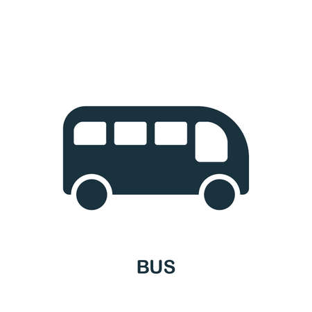 Bus icon in vector. Flat style icon design. Vector illustration of bus icon. Pictogram isolated on white.