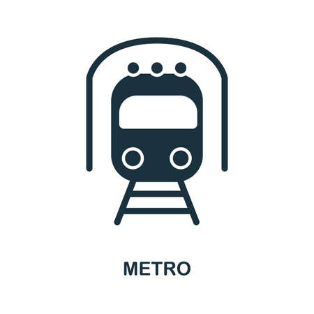 Metro icon in vector. Flat style icon design. Vector illustration of metro icon. Pictogram isolated on white.のイラスト素材
