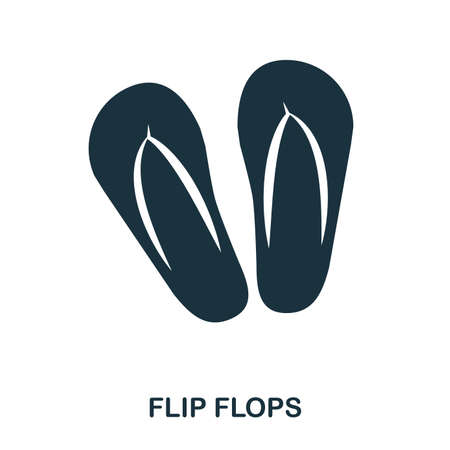 Flip Flops icon. Flat style icon design. UI. Illustration of flip flops icon. Pictogram isolated on white. Ready to use in web design, apps, software, print.の写真素材