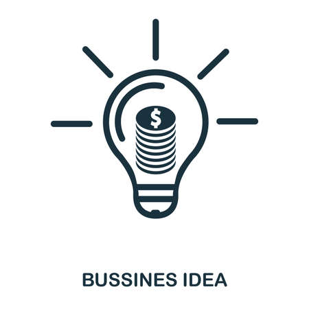 Bussines Idea icon. Flat style icon design. UI. Illustration of bussines idea icon. Pictogram isolated on white. Ready to use in web design, apps, software, print.のイラスト素材