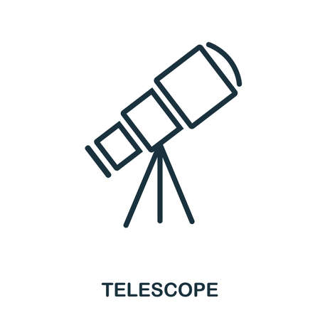 Telescope icon. Flat style icon design. UI. Illustration of telescope icon. Pictogram isolated on white. Ready to use in web design, apps, software, print.のイラスト素材