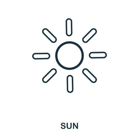 Sun icon. Flat style icon design. UI. Illustration of sun icon. Pictogram isolated on white. Ready to use in web design, apps, software, print.のイラスト素材