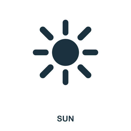 Sun icon. Flat style icon design. UI. Illustration of sun icon. Pictogram isolated on white. Ready to use in web design, apps, software, print.の写真素材