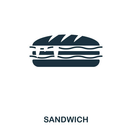 Sandwich icon. Mobile apps, printing and more usage. Simple element sing. Monochrome Sandwich icon illustration.のイラスト素材