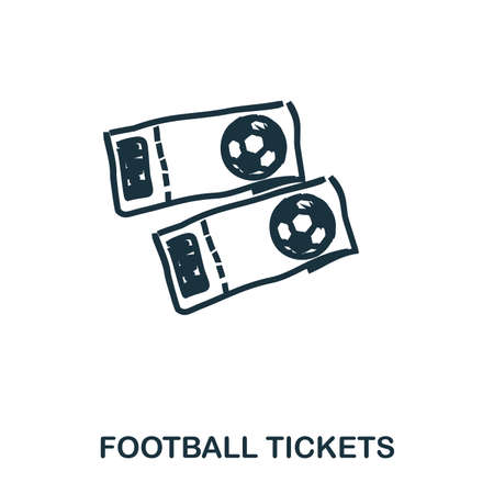 Football Tickets icon. Mobile apps, printing and more usage. Simple element sing. Monochrome Football Tickets icon illustration.のイラスト素材